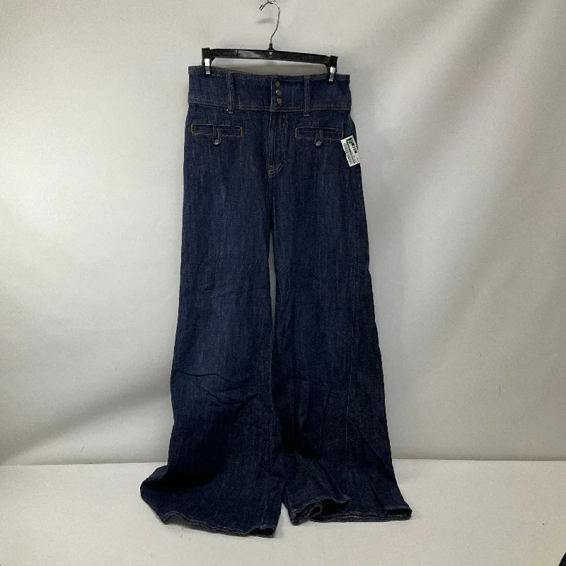 Jeans Wide Leg By Anthropologie In Blue Denim, Size: 4