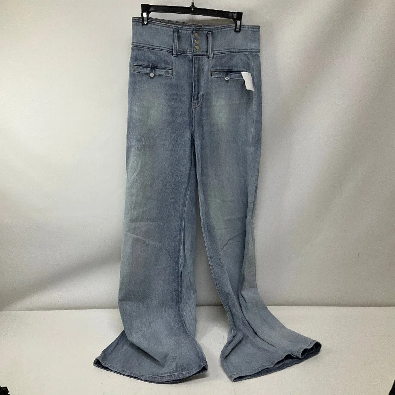 Jeans Wide Leg By Anthropologie In Blue Denim, Size: 4