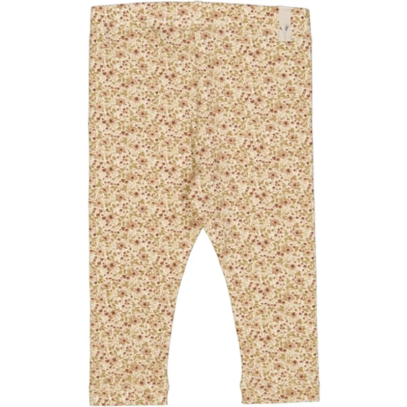 Wheat Eggshell Flowers Jersey Leggings