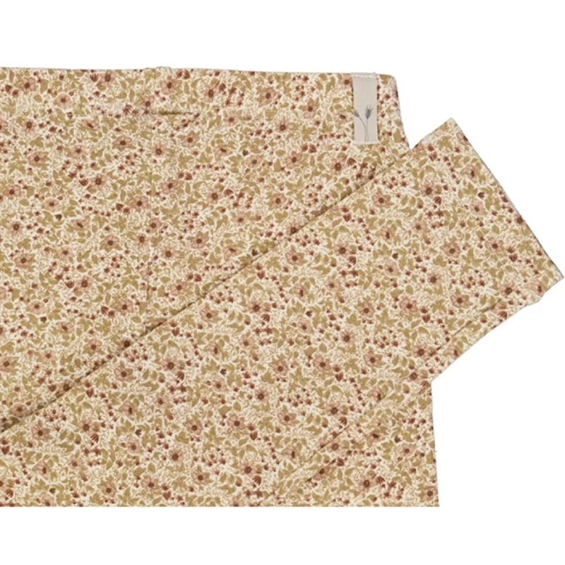 Wheat Eggshell Flowers Jersey Leggings