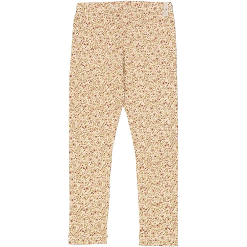 Wheat Eggshell Flowers Jersey Leggings