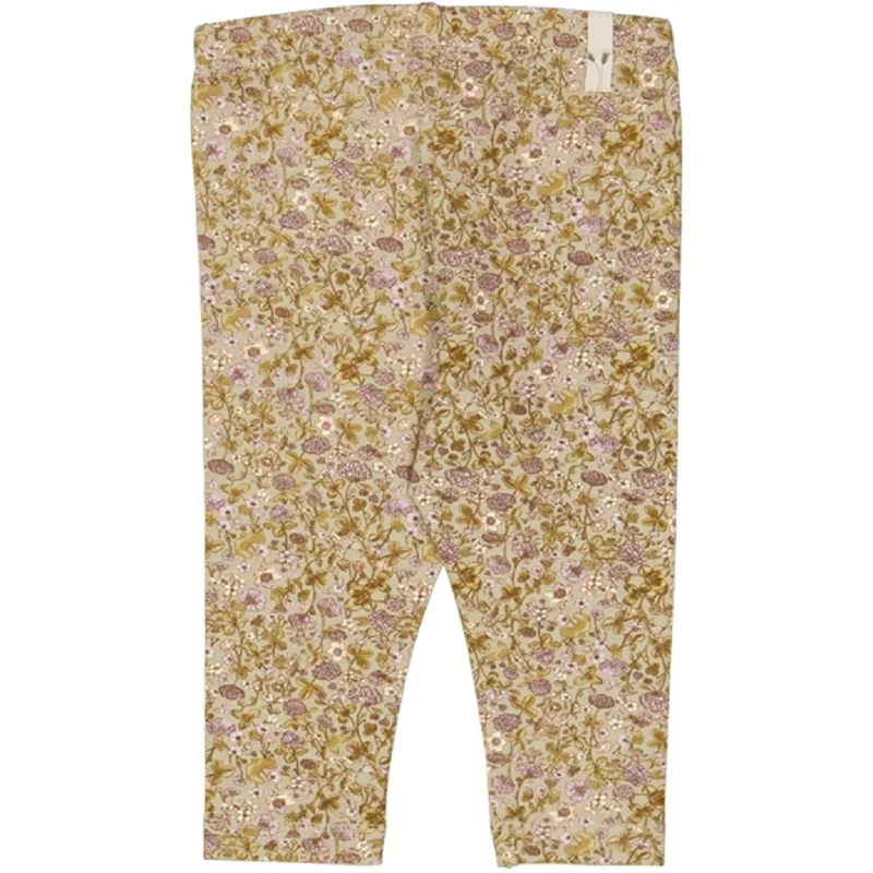 Wheat Fossil Flowers Jersey Leggings