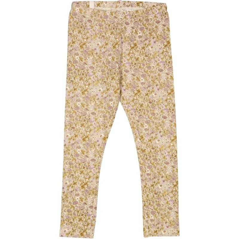 Wheat Fossil Flowers Jersey Leggings