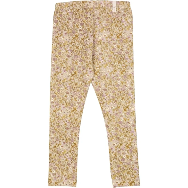 Wheat Fossil Flowers Jersey Leggings