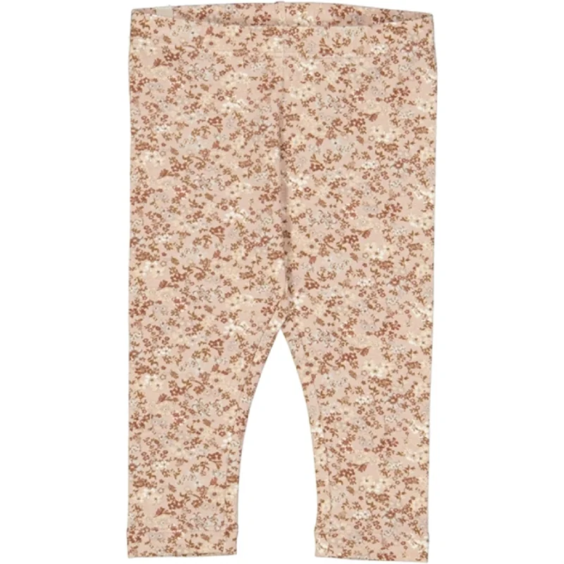 Wheat Pale Lilac Flowers Jersey Leggings