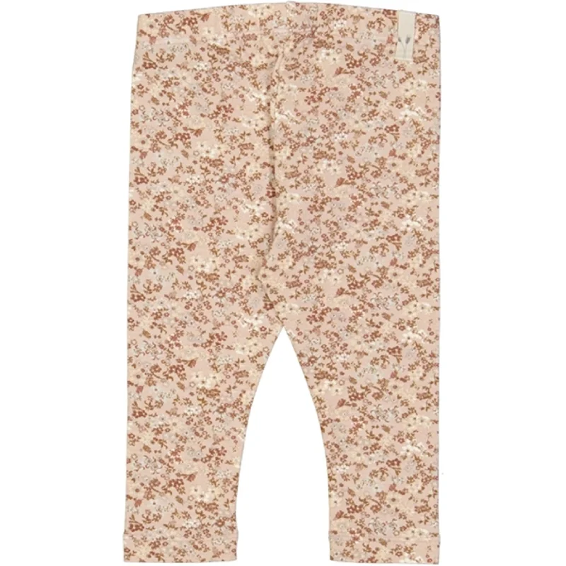 Wheat Pale Lilac Flowers Jersey Leggings