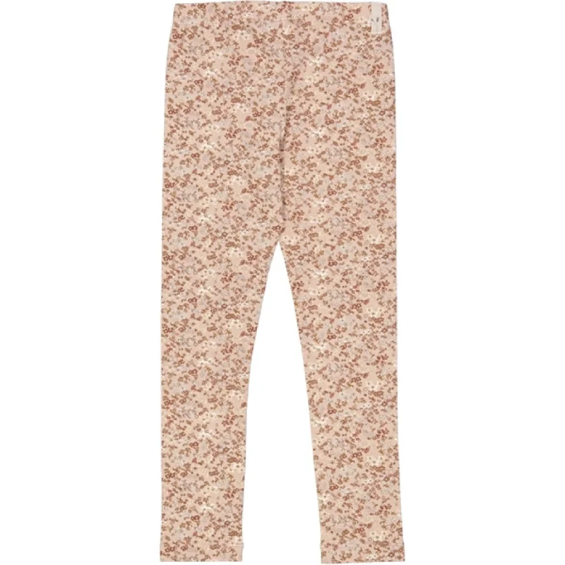 Wheat Pale Lilac Flowers Jersey Leggings