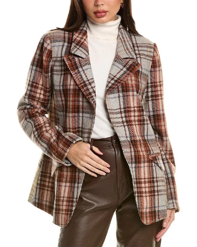 Tracy Reese Tartan Wool-Blend Blazer