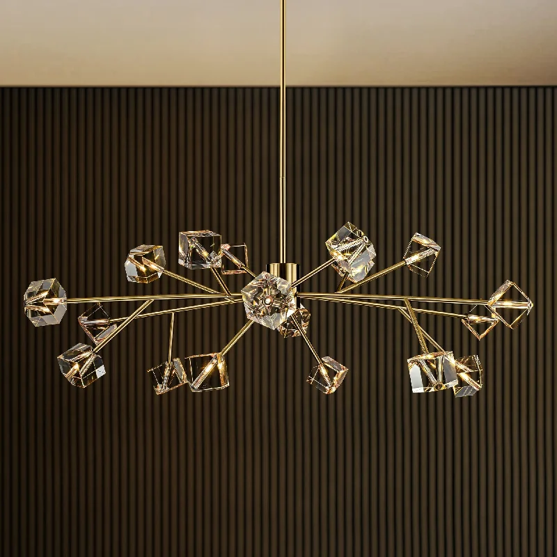 French Country Chandeliers with a Romantic Aura18-Light Modern Glam Luxury Sputnik Linear Cluster Crystal Chandelier for Dining Room/Living Room French Country Chandeliers with a Romantic Aura18-Light Modern Glam Luxury Sputnik Linear Cluster Crystal Chandelier for Dining Room/Living Room