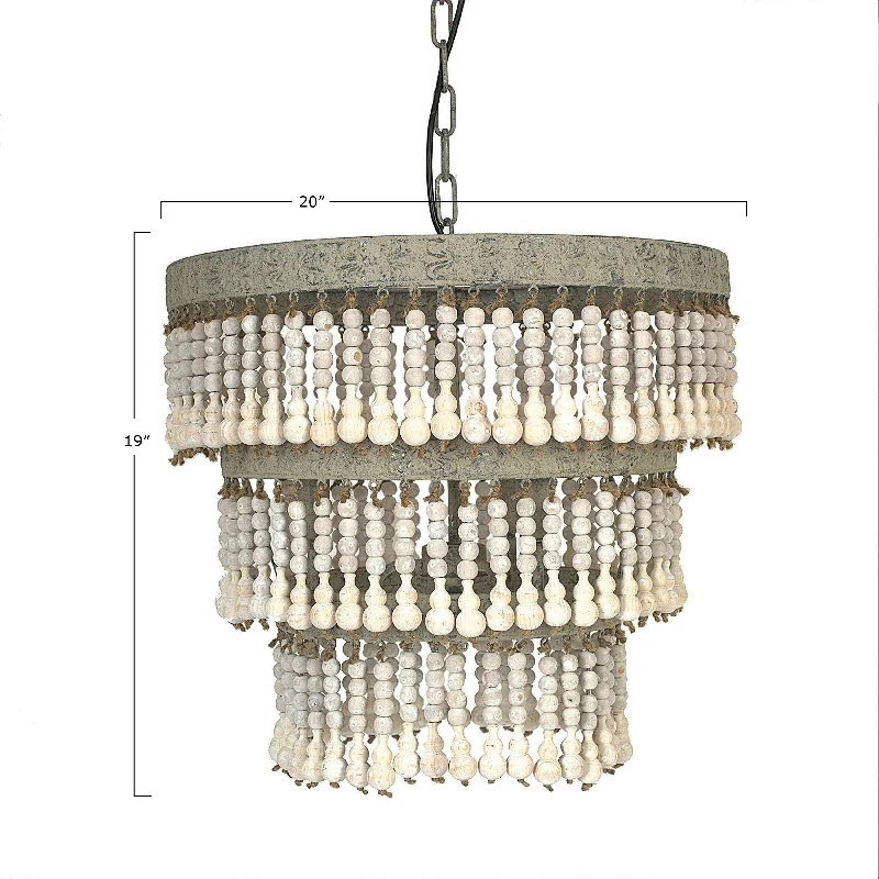 Victorian - Inspired Chandeliers with Ornate Details3-Tier Draped Wood Bead Chandelier Victorian - Inspired Chandeliers with Ornate Details3-Tier Draped Wood Bead Chandelier