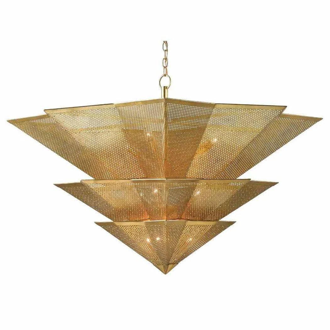 Chandeliers with Metal Frames in Bronze FinishAntique Gold Leaf Hanway Chandelier