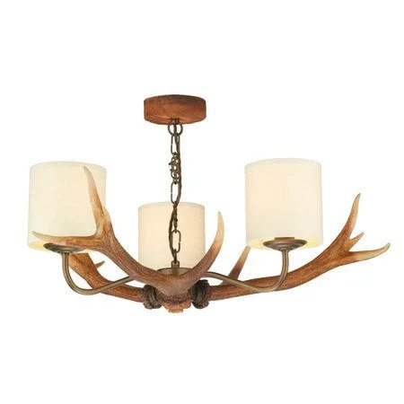 Chandeliers for Low Ceilings to Avoid OvercrowdingAntler Rustic 3 Light Chandelier - ID 2462