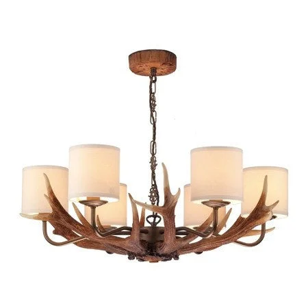 Rustic Wood Chandeliers for Country - Style HousesAntler Rustic 6 Light Chandelier - ID 3391