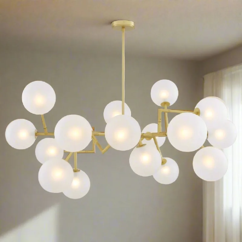 Chandeliers with Adjustable Height for Custom InstallationAthens Glass Globe Chandelier - Satin Brass - Mullan Lighting Chandeliers with Adjustable Height for Custom InstallationAthens Glass Globe Chandelier - Satin Brass - Mullan Lighting