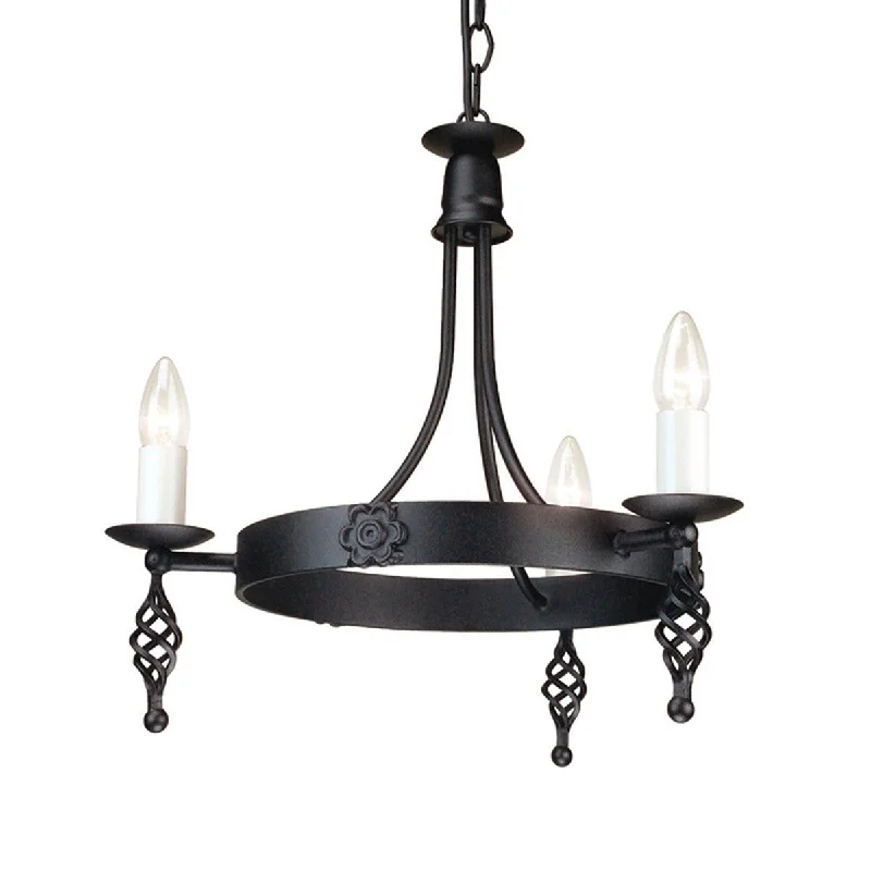 Chandeliers for Low Ceilings to Avoid OvercrowdingCastle Black 3 Arm Chandelier - ID 8230