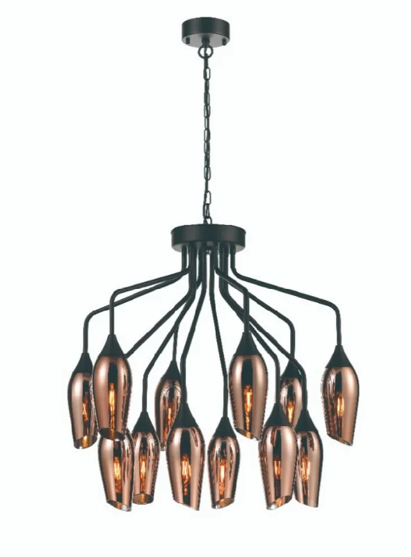Rustic Wood Chandeliers for Country - Style HousesBexley Angle Cut Copper Coloured Glass 12 Light Chandelier - ID 10645 Rustic Wood Chandeliers for Country - Style HousesBexley Angle Cut Copper Coloured Glass 12 Light Chandelier - ID 10645