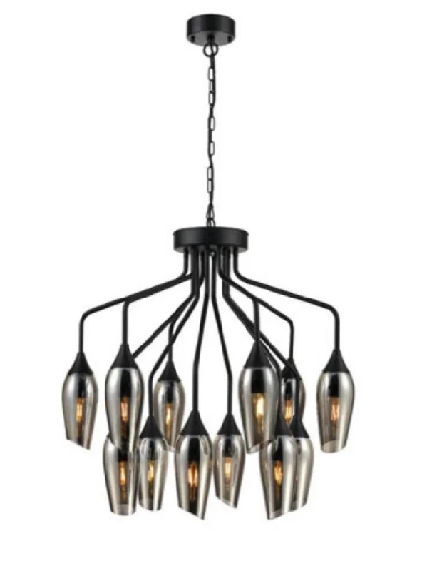 French Country Chandeliers with a Romantic AuraBexley Angle Cut Smoked Glass 12 Light Chandelier - ID 10643 French Country Chandeliers with a Romantic AuraBexley Angle Cut Smoked Glass 12 Light Chandelier - ID 10643