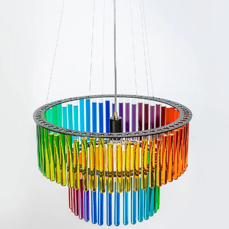 Bohemian - Style Beaded Chandeliers for Eclectic DecorBlack Maria SC Test Tube Chandelier - Double