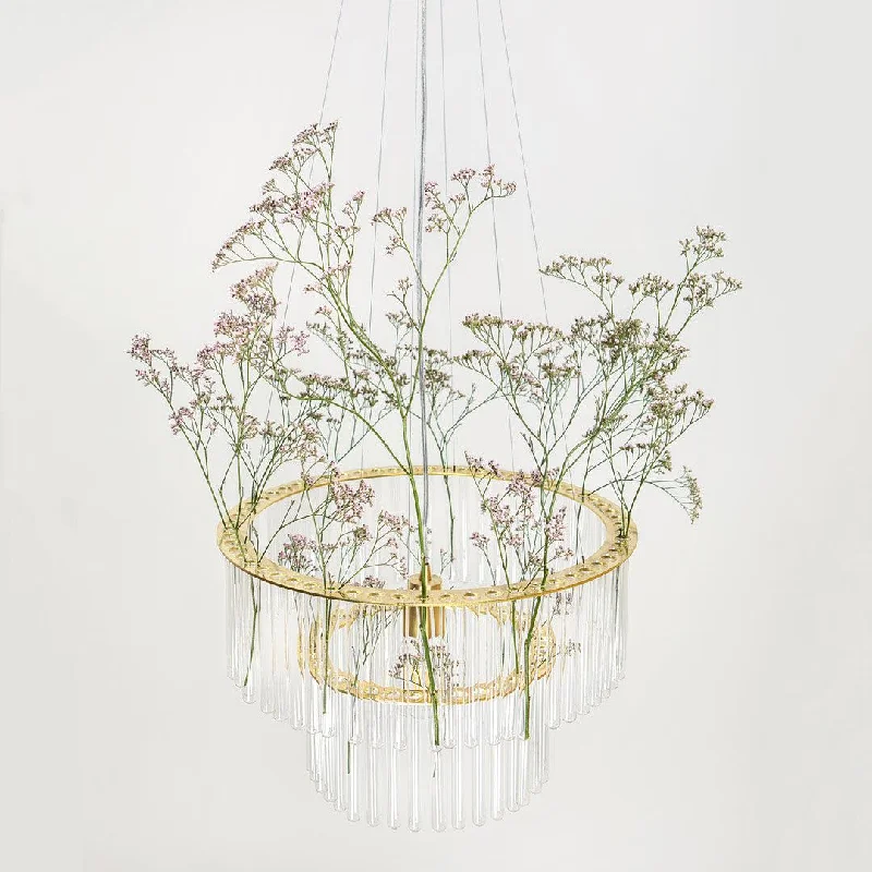 Minimalist Chandeliers for Sleek and Simple InteriorsBrass Maria SC Test Tube Chandelier - Double