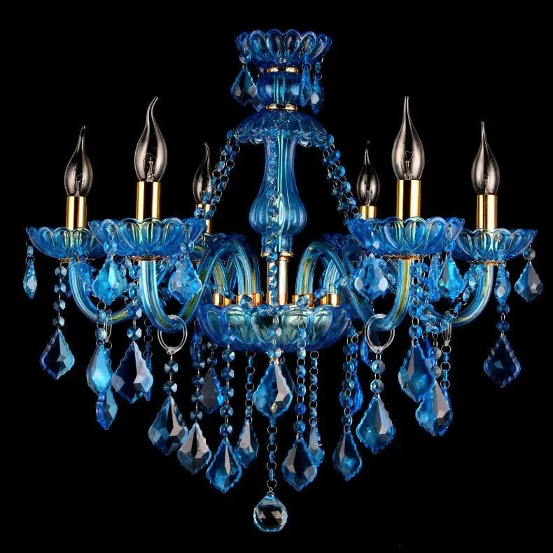 Chandeliers with Metal Frames in Gold FinishBrigitte Chandelier - Blue