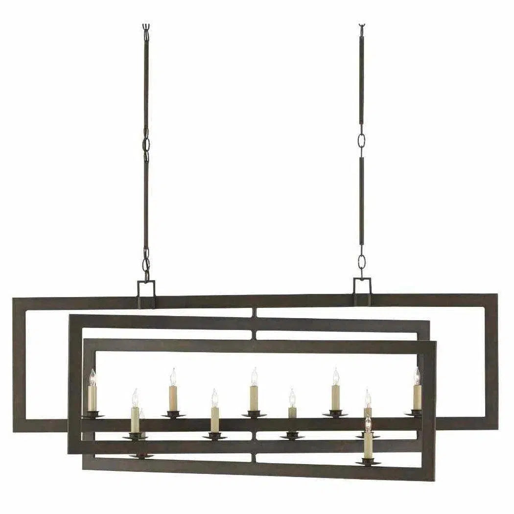 Chandeliers with Colored Glass for a Splash of ColorBronze Gold Middleton Bronze Rectangular Chandelier