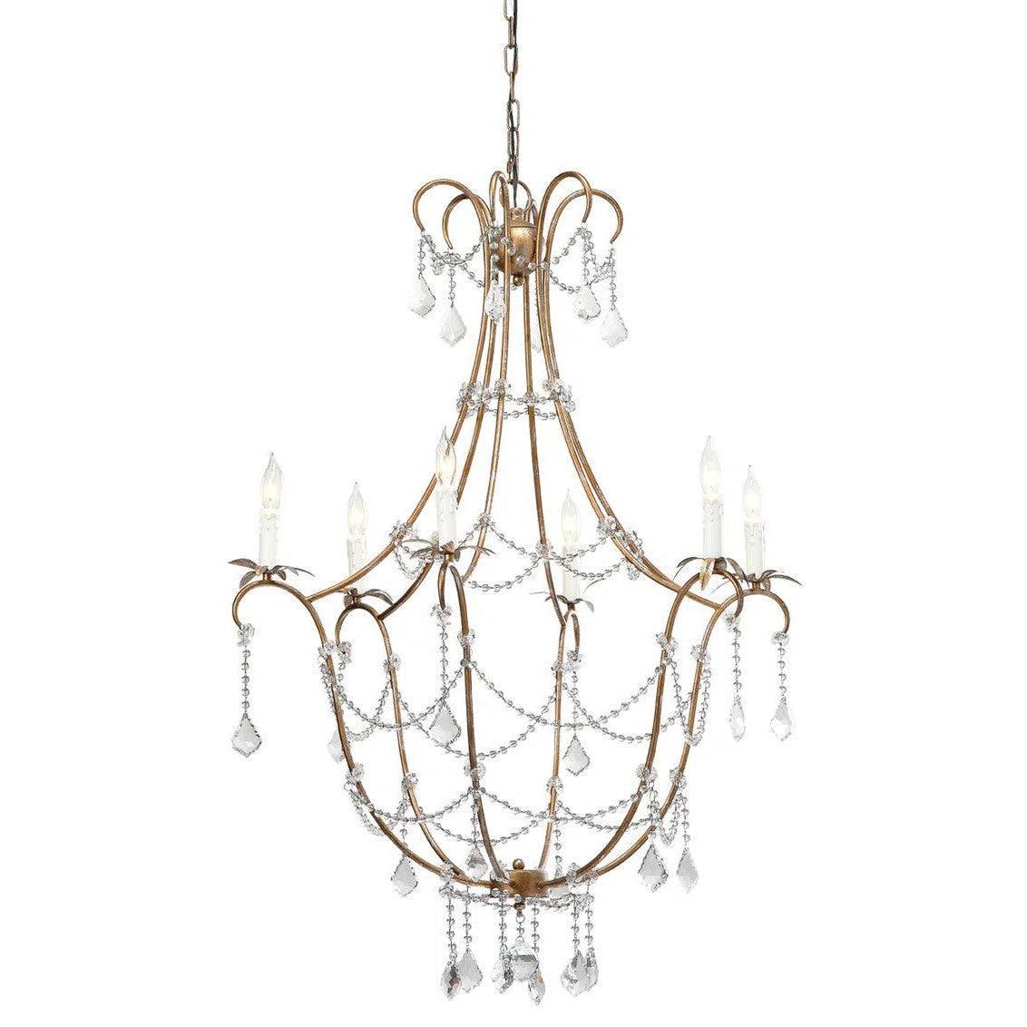 Chandeliers with Adjustable Height for Custom InstallationCandle Style Crystal Beads and Iron Scarlett Chandelier