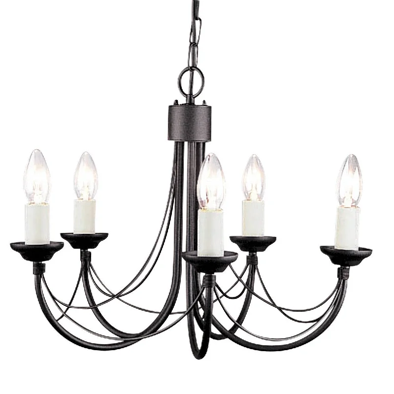 Art Deco Chandeliers for a Retro - Glam LookAlperton Black 5 Arm Chandelier - ID 8242
