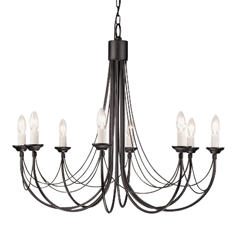 Chandeliers for Low Ceilings to Avoid OvercrowdingAlperton Black 8 Arm Chandelier - ID 8244