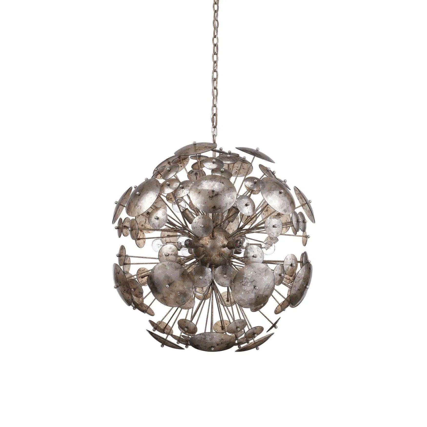 Victorian - Inspired Chandeliers with Ornate DetailsChampagne Iron and Glass Constellation Round Chandelier Victorian - Inspired Chandeliers with Ornate DetailsChampagne Iron and Glass Constellation Round Chandelier