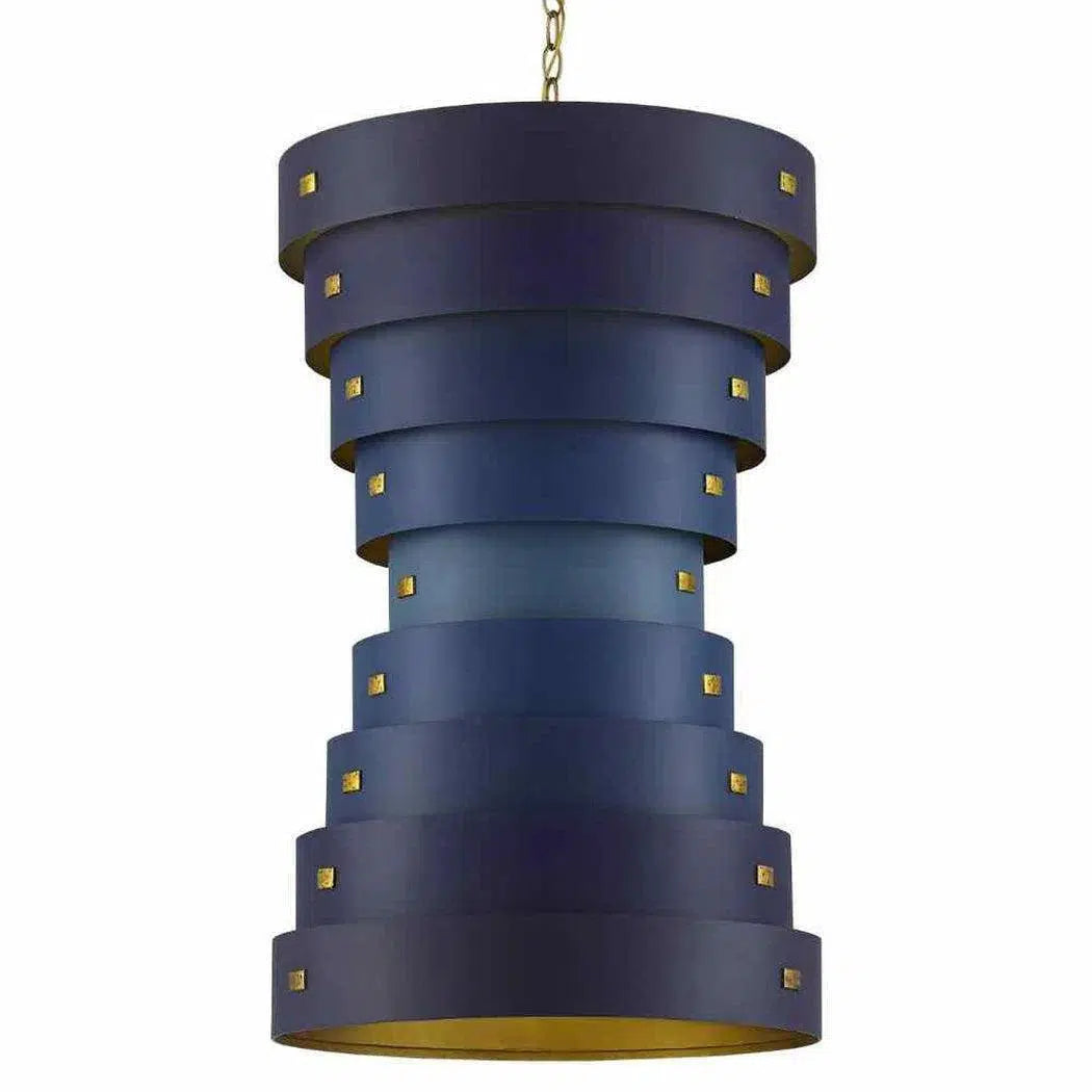 Minimalist Chandeliers for Sleek and Simple InteriorsBlue Gold Leaf Graduation Small Chandelier Hiroshi Koshitaka