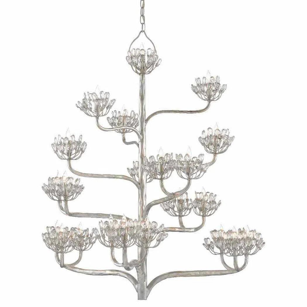 Chandeliers with Metal Frames in Copper FinishSilver Leaf Agave Americana Silver Chandelier