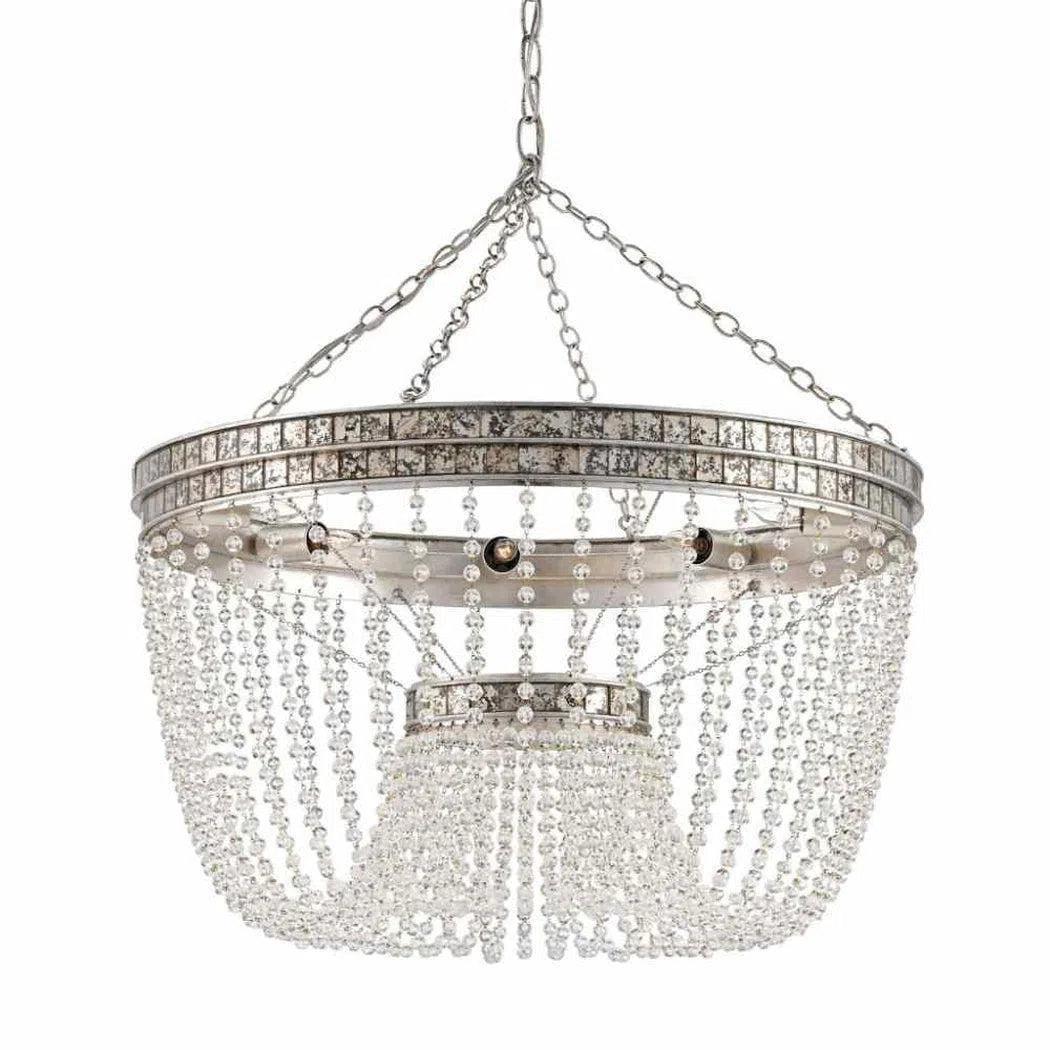 Chandeliers with Adjustable Height for Custom InstallationDistressed Silver Leaf Highbrow Chandelier Chandeliers with Adjustable Height for Custom InstallationDistressed Silver Leaf Highbrow Chandelier