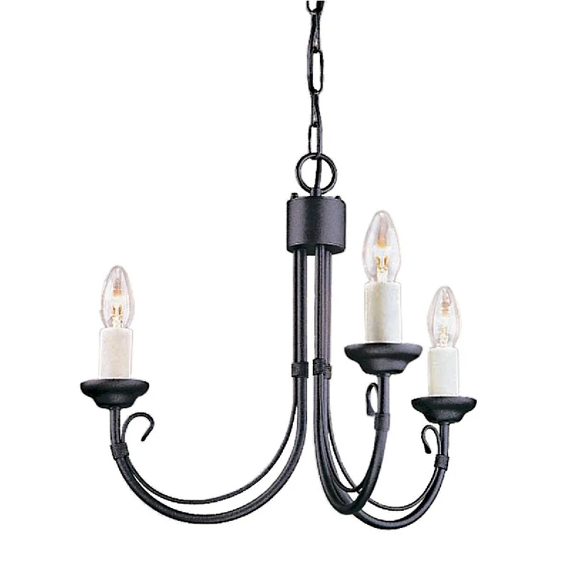 Bohemian - Style Beaded Chandeliers for Eclectic DecorBelvedere Black 3 Arm Chandelier - ID 8246