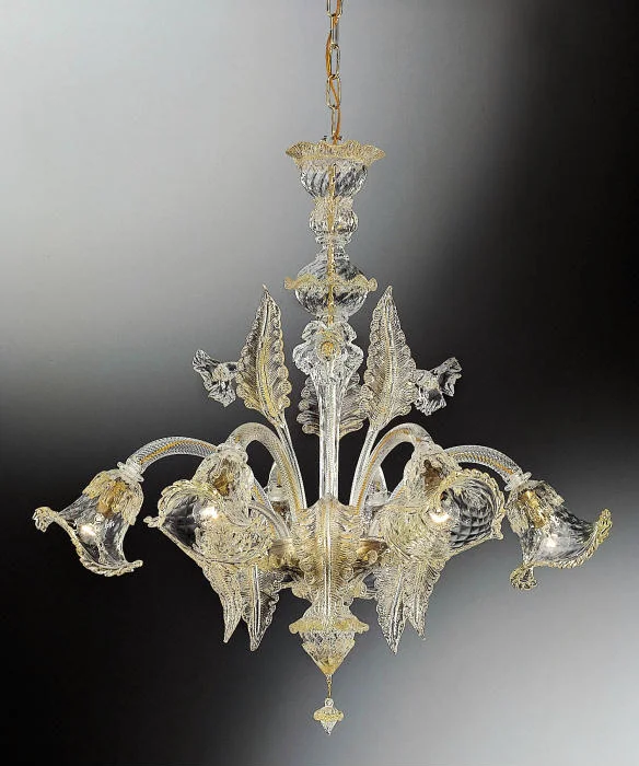 Industrial Iron Chandeliers for Loft - Inspired SpacesClear Venetian Glass Floral Chandelier With 6 Lights Industrial Iron Chandeliers for Loft - Inspired SpacesClear Venetian Glass Floral Chandelier With 6 Lights