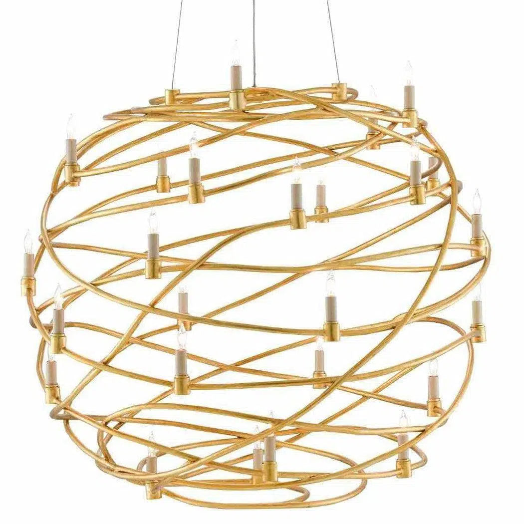 Chandeliers with Dimmable Lights for Ambiance ControlGold Leaf Franchette Orb Chandelier