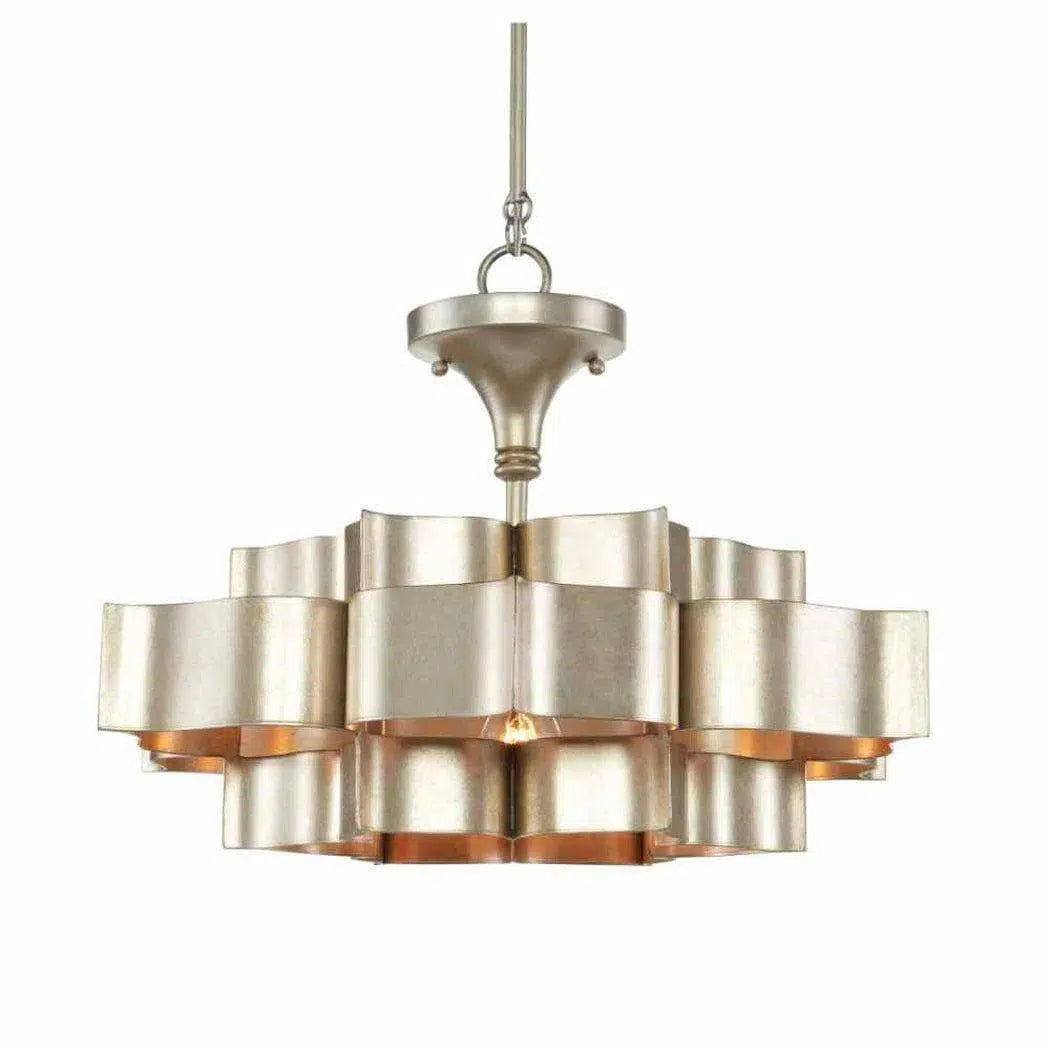 Chandeliers with Clear Crystal for a Sparkling EffectSilver Leaf Grand Lotus Silver Small Chandelier