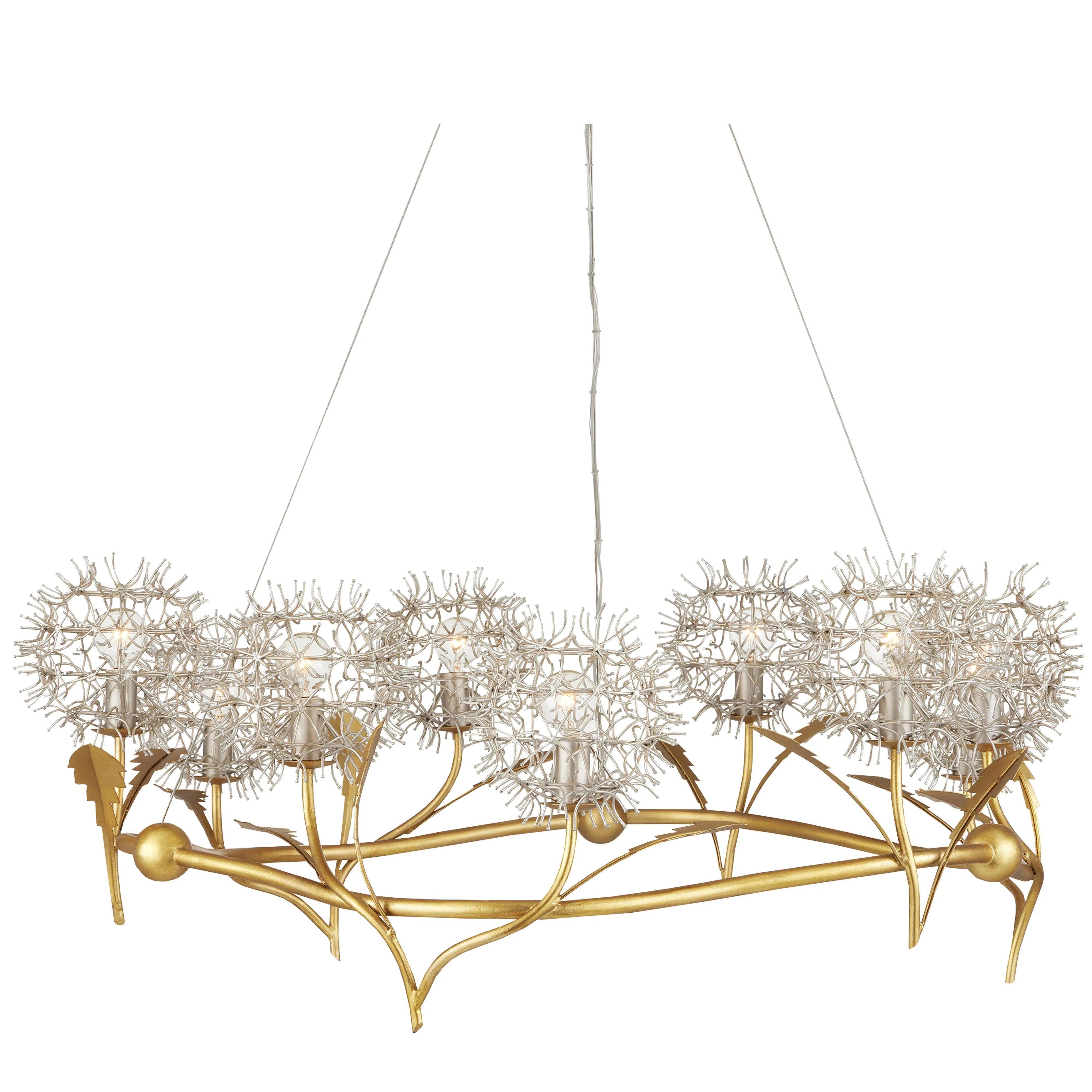Traditional Brass Chandeliers for Classic InteriorsDandelion Silver & Gold Chandelier Traditional Brass Chandeliers for Classic InteriorsDandelion Silver & Gold Chandelier