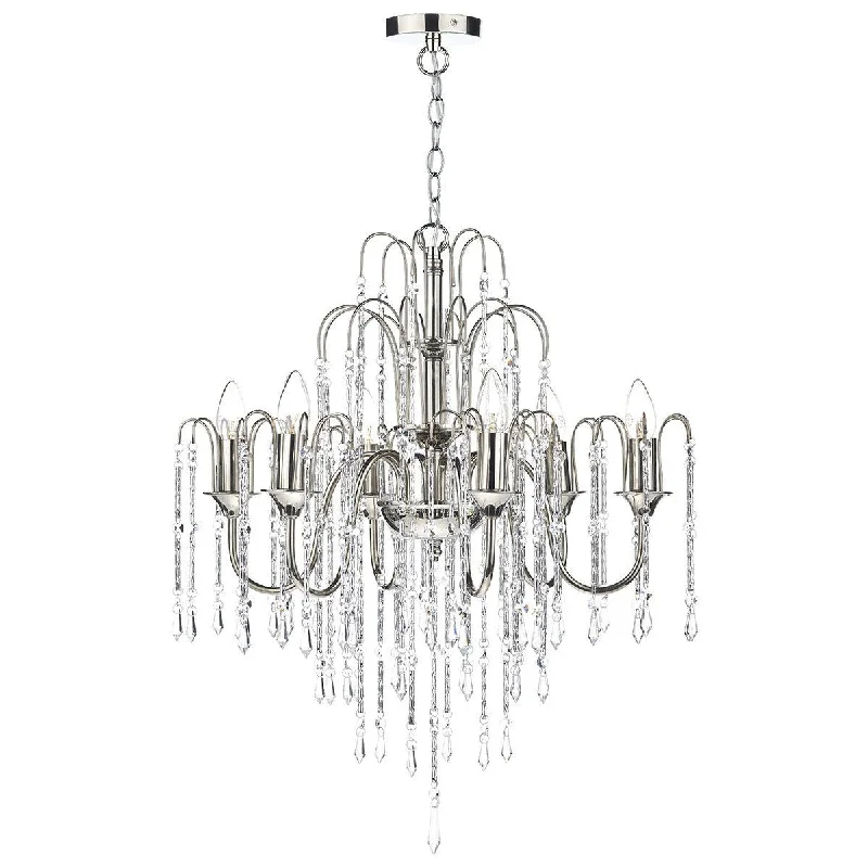 Chandeliers with Metal Frames in Bronze FinishBerrylands Polished Nickel and Crystal 6 Arm Chandelier - ID 5078 Chandeliers with Metal Frames in Bronze FinishBerrylands Polished Nickel and Crystal 6 Arm Chandelier - ID 5078