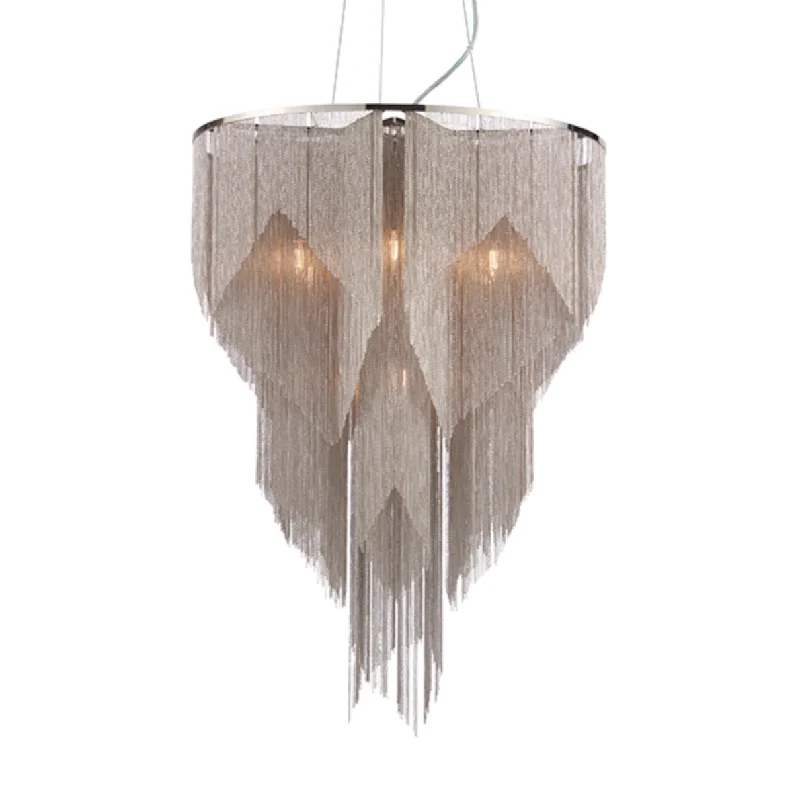 LED Chandeliers for Energy - Efficient LightingDelicate Silver Drape 6 Arm Chandelier - ID 9636 LED Chandeliers for Energy - Efficient LightingDelicate Silver Drape 6 Arm Chandelier - ID 9636