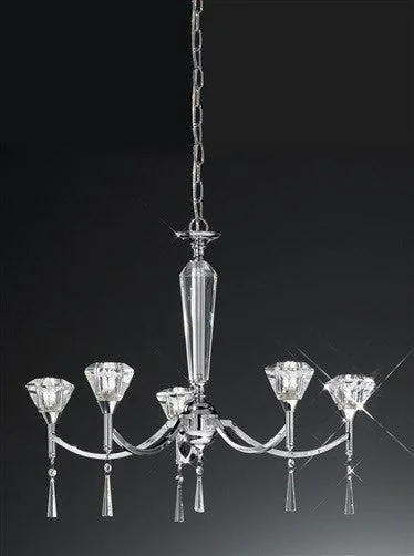 French Country Chandeliers with a Romantic AuraBanchory 5 Arm Chrome and Crystal Chandelier - ID 1708 French Country Chandeliers with a Romantic AuraBanchory 5 Arm Chrome and Crystal Chandelier - ID 1708