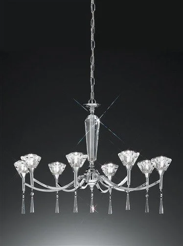 Chandeliers with Clear Crystal for a Sparkling EffectBanchory 8 Arm Chrome and Crystal Chandelier - ID 1709 Chandeliers with Clear Crystal for a Sparkling EffectBanchory 8 Arm Chrome and Crystal Chandelier - ID 1709