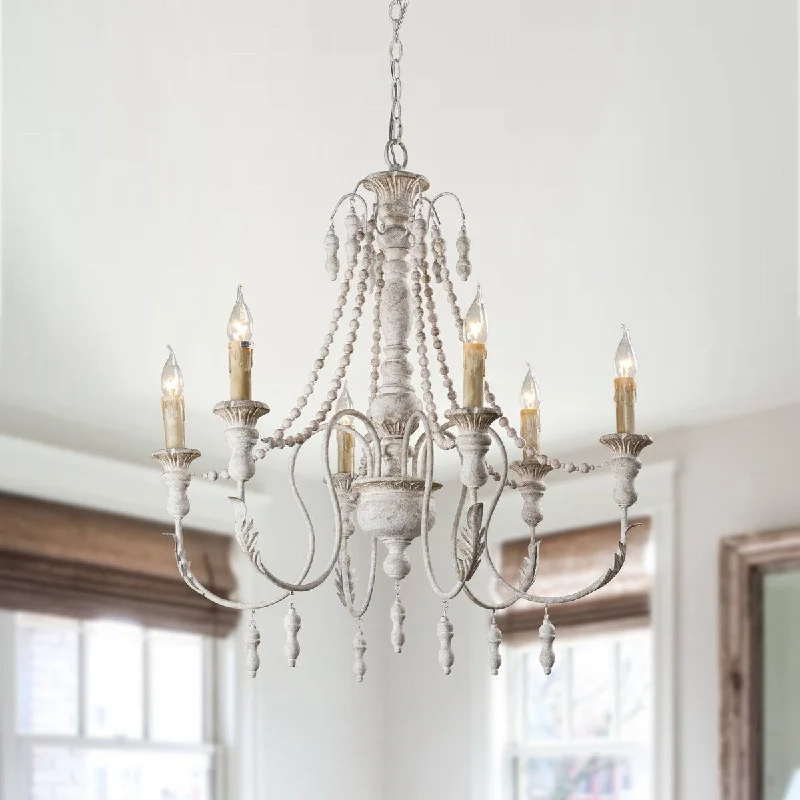 Chandeliers for Low Ceilings to Avoid OvercrowdingFarmhouse Chic Wood Beaded 6-Light Chandelier Light Fixture Chandeliers for Low Ceilings to Avoid OvercrowdingFarmhouse Chic Wood Beaded 6-Light Chandelier Light Fixture