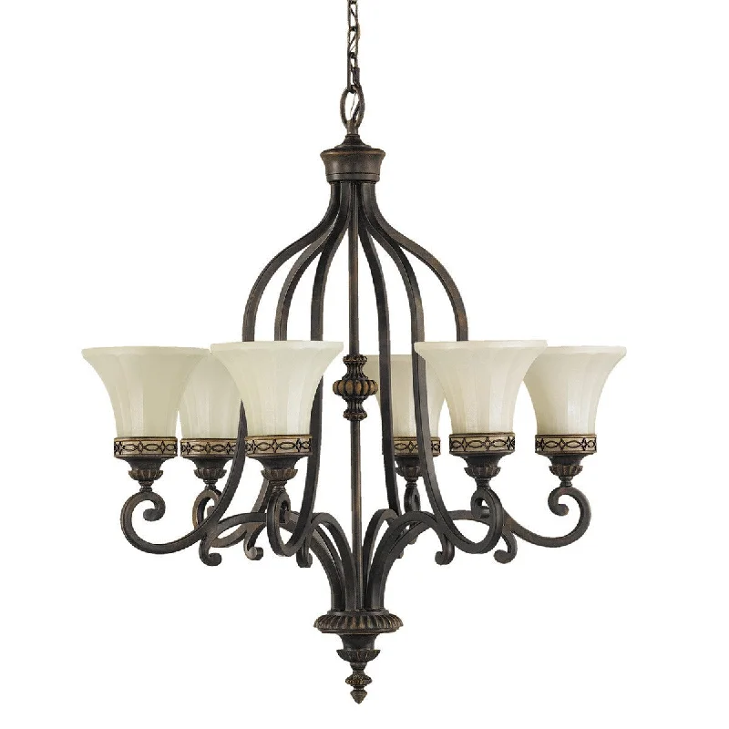Chandeliers with Clear Crystal for a Sparkling EffectSion Bronze 6 Light Chandelier - ID 7388 Chandeliers with Clear Crystal for a Sparkling EffectSion Bronze 6 Light Chandelier - ID 7388