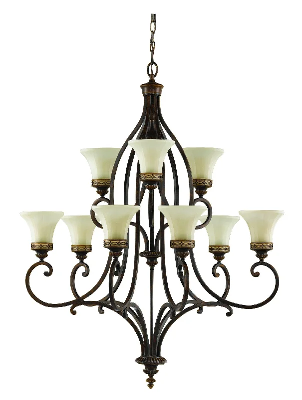 Oversized Chandeliers as a Statement Piece in Living RoomsSion Bronze 9 Light Chandelier 2 Tier - ID 7389 Oversized Chandeliers as a Statement Piece in Living RoomsSion Bronze 9 Light Chandelier 2 Tier - ID 7389