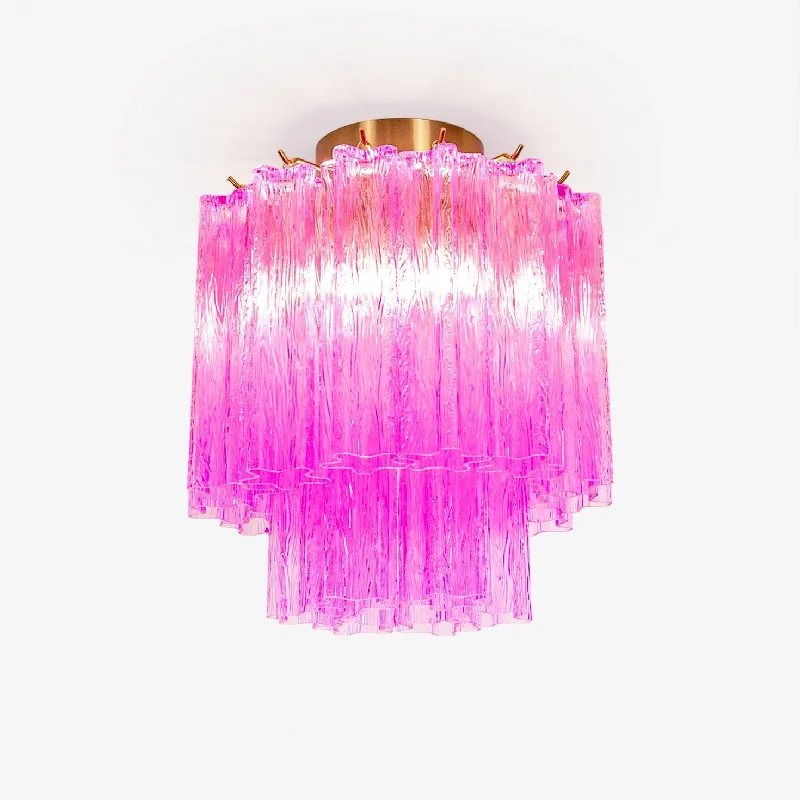 Large Chandeliers for Grand Halls and FoyersFiora Rose Red Glass Ceiling Lamp