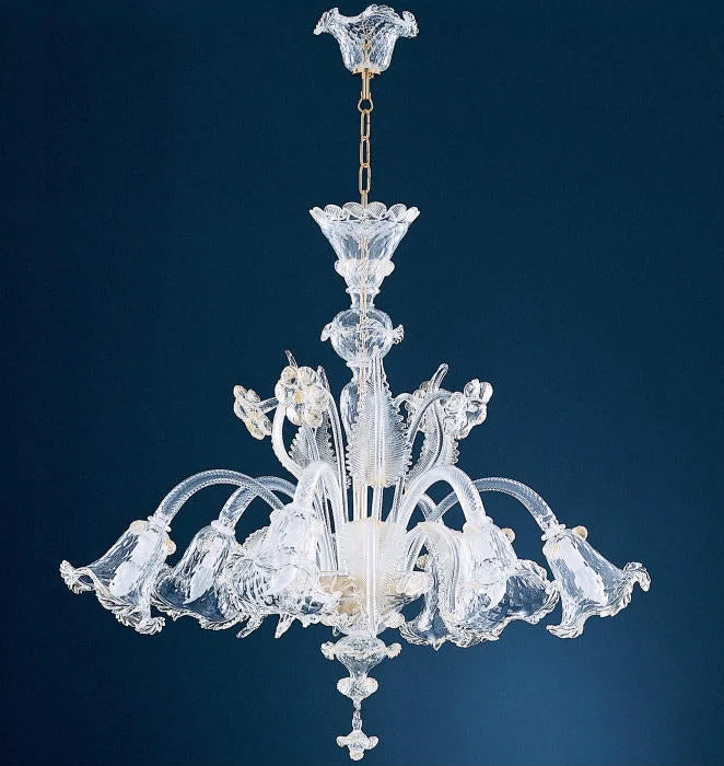 Chandeliers with Adjustable Height for Custom InstallationFlamboyant 6 Light Clear Murano Glass 6 Light Chandelier Chandeliers with Adjustable Height for Custom InstallationFlamboyant 6 Light Clear Murano Glass 6 Light Chandelier