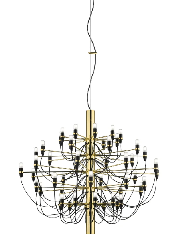 Chandeliers with Dimmable Lights for Ambiance ControlFLOS 2097/50 Suspension In Polished Brass With Frosted LED Bulbs Included - ID 9900