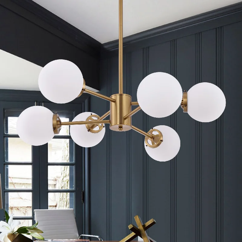 Brass Finish with Opal Glass Shades