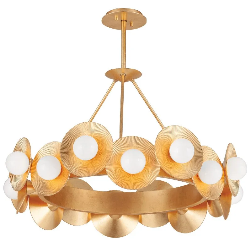 Chandeliers with Candle - Style Bulbs for a Classic AestheticGold Leaf Emerald Chandelier - Hudson Valley Lighting
