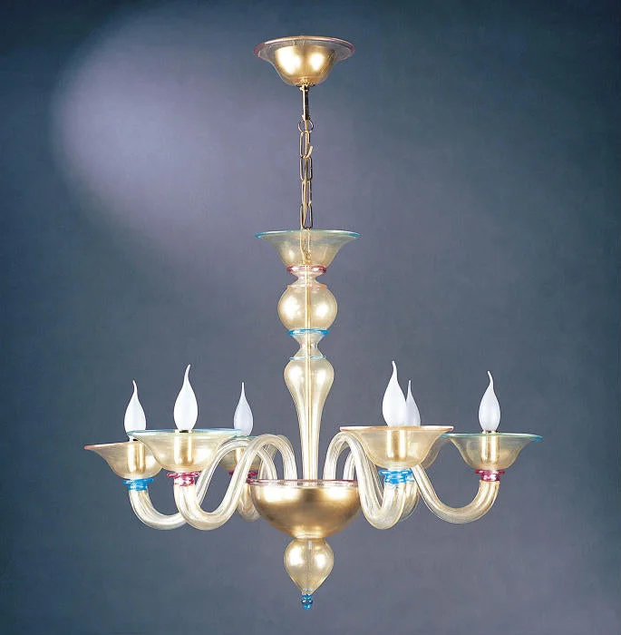 Chandeliers for Dining Rooms to Set the Mood for MealsGolden Murano Glass Chandelier With Colourful Accents Chandeliers for Dining Rooms to Set the Mood for MealsGolden Murano Glass Chandelier With Colourful Accents